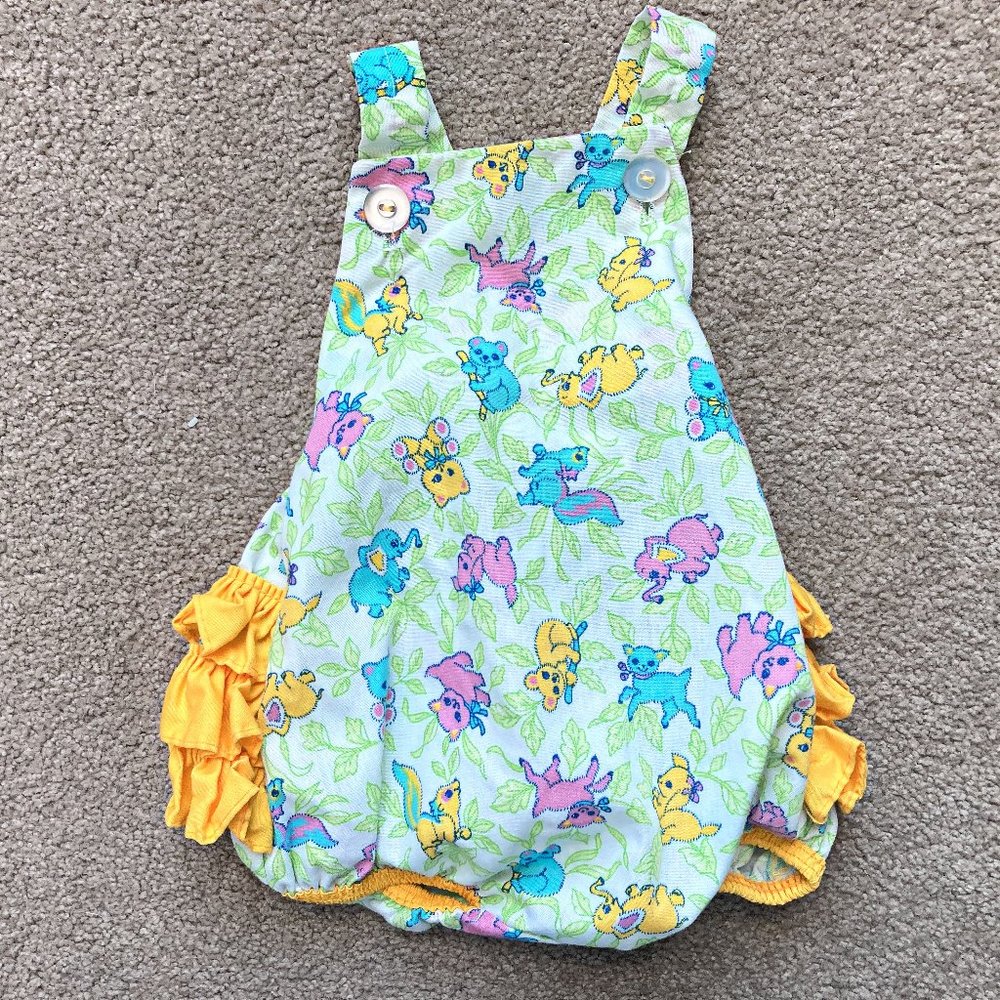 Polar Infantswear Yellow/Kola Bears Vintage 90's Bubble Romper Sz 12 M